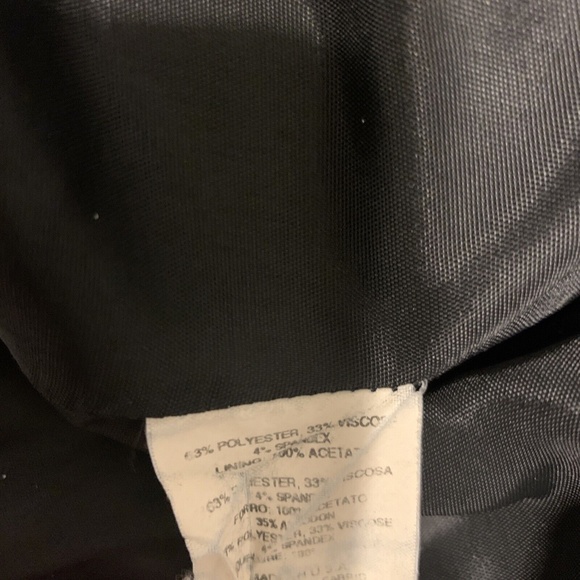 Vintage Bebe Fashions Black Stretch Pink & Gray Pin Stripe Blazer Women's 0 - Picture 7 of 8